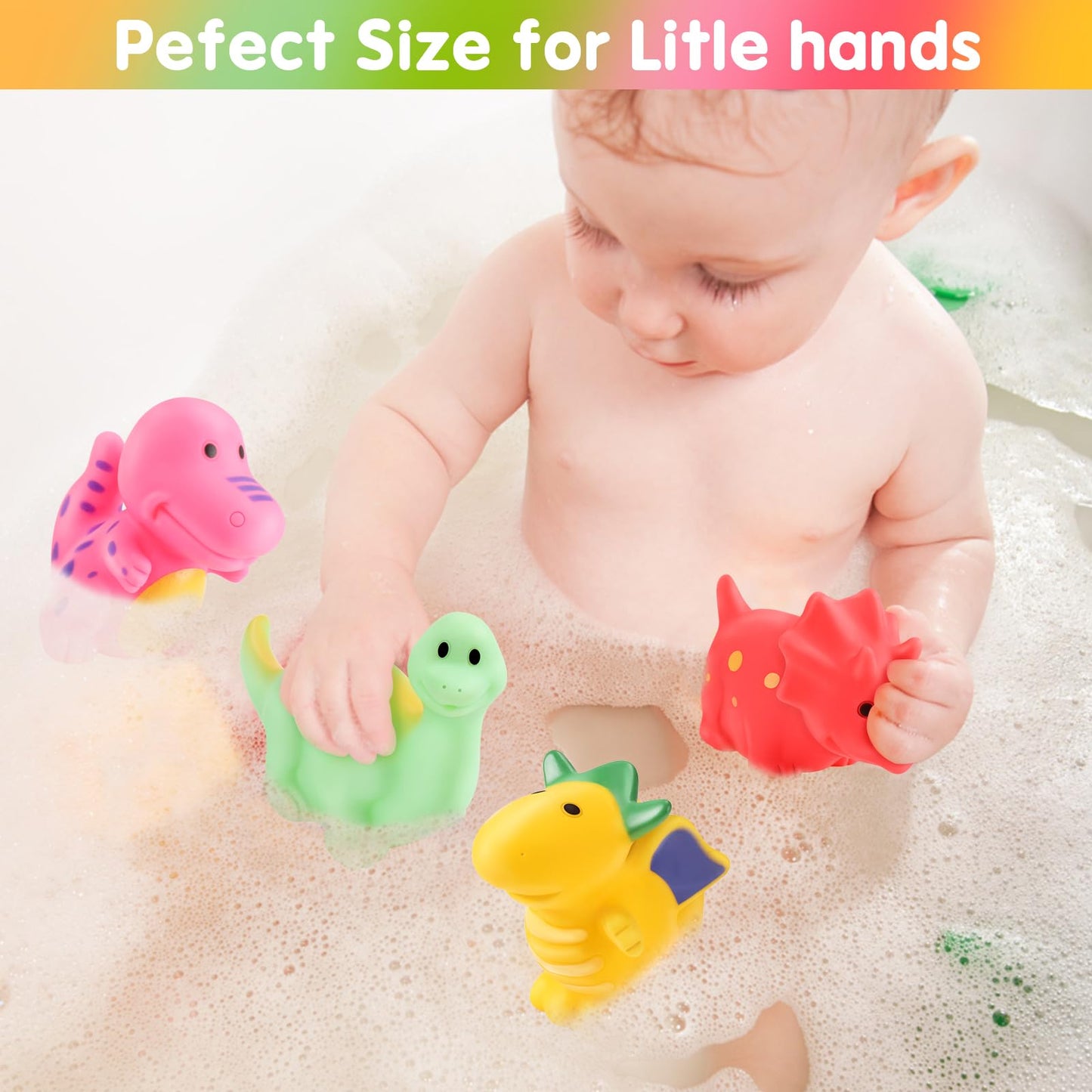 6 Pcs Silicone Dinosaur Bath Toys for Kids - Gigilli