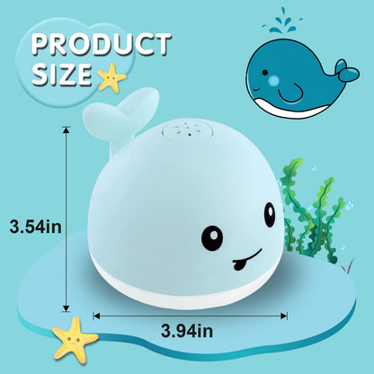 Baby Whale Bath Toys With Upgraded Light-Up-Blue Gigilli