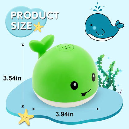 Baby Whale Bath Toys With Upgraded Light-Up-Green - Gigilli