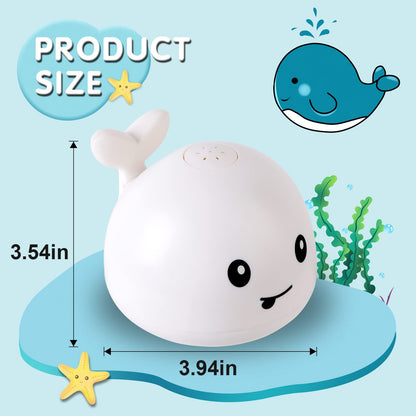Baby Whale Bath Toys With Upgraded Light-Up-White - Gigilli