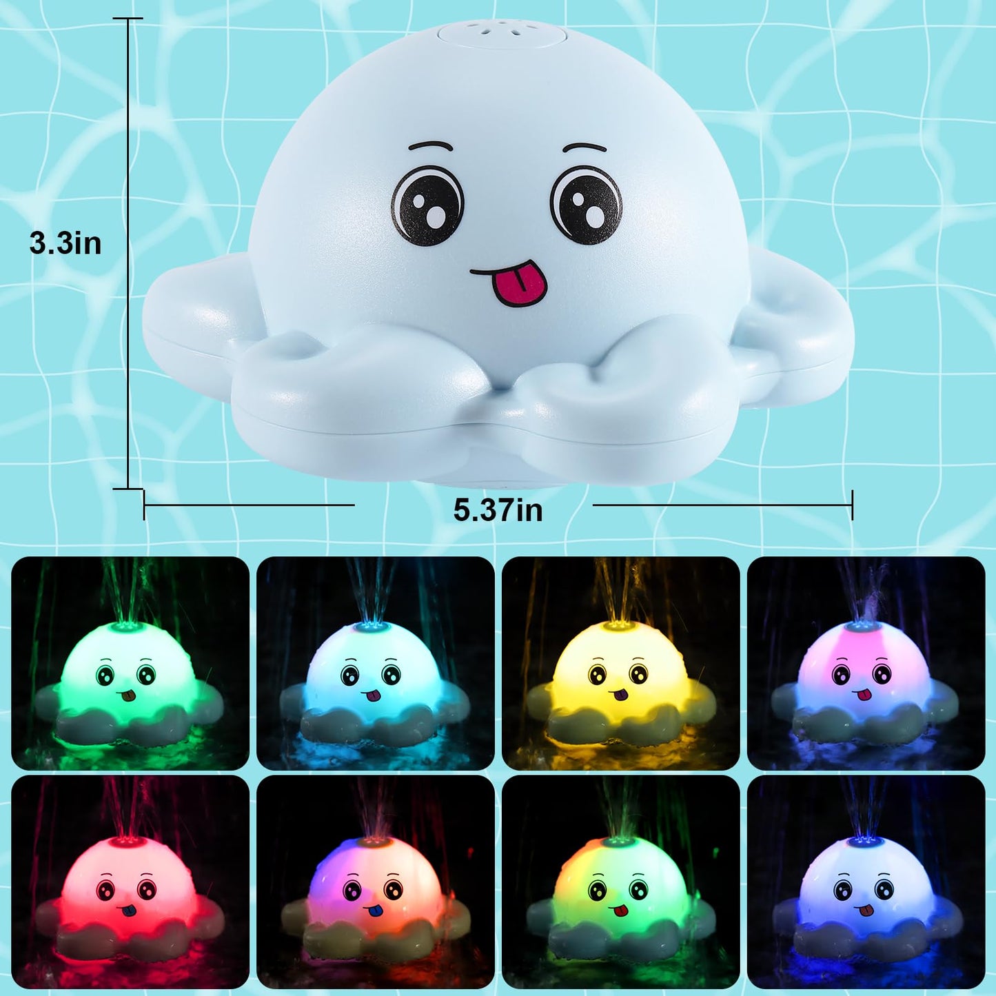 Octopus Bath Toys Rechargeable Kids-Blue - Gigilli