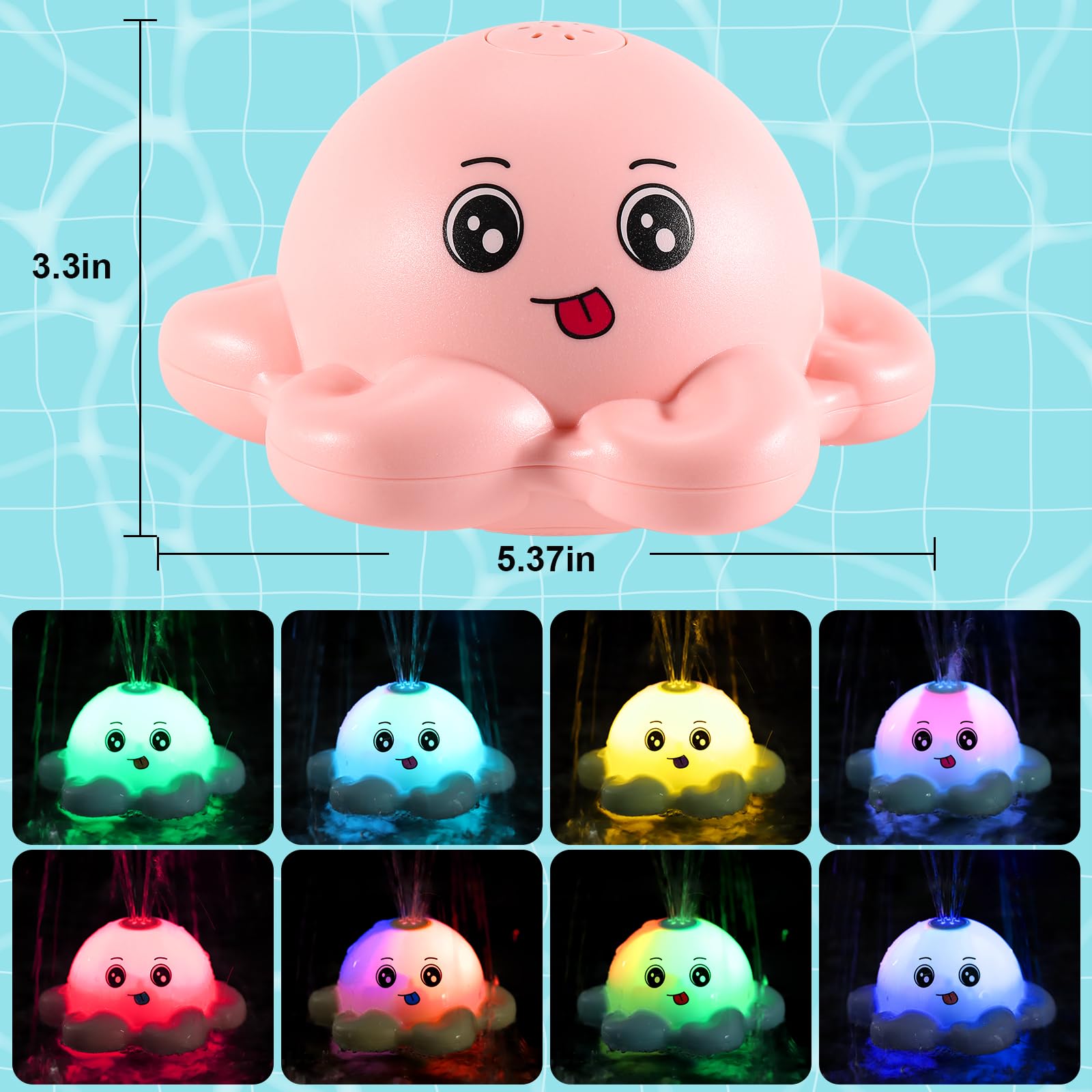 Octopus Bath Toys Rechargeable Kids-Pink - Gigilli