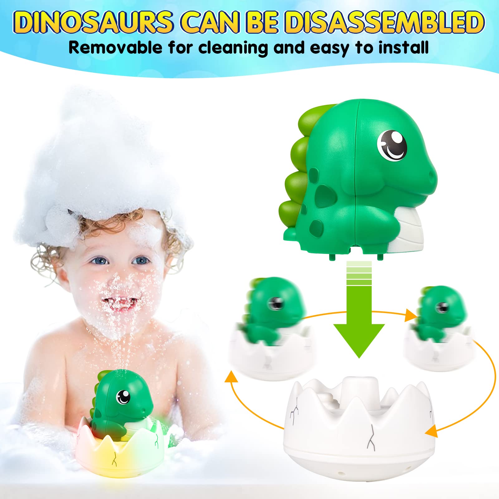 Rechargeable Dinosaur Baby Bath Toys-Green - Gigilli