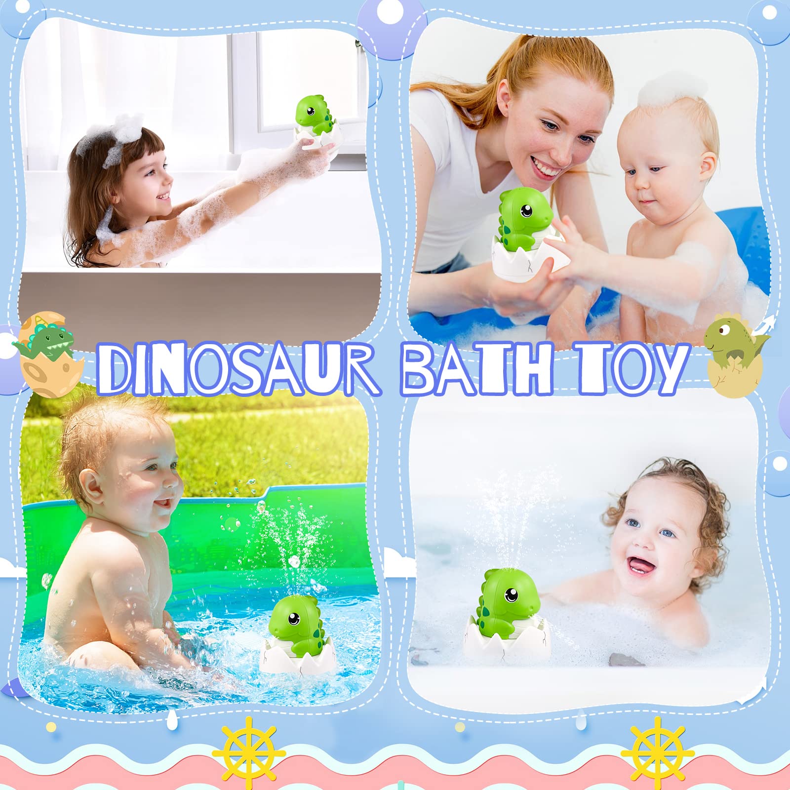 Rechargeable Dinosaur Baby Bath Toys-Light Green - Gigilli
