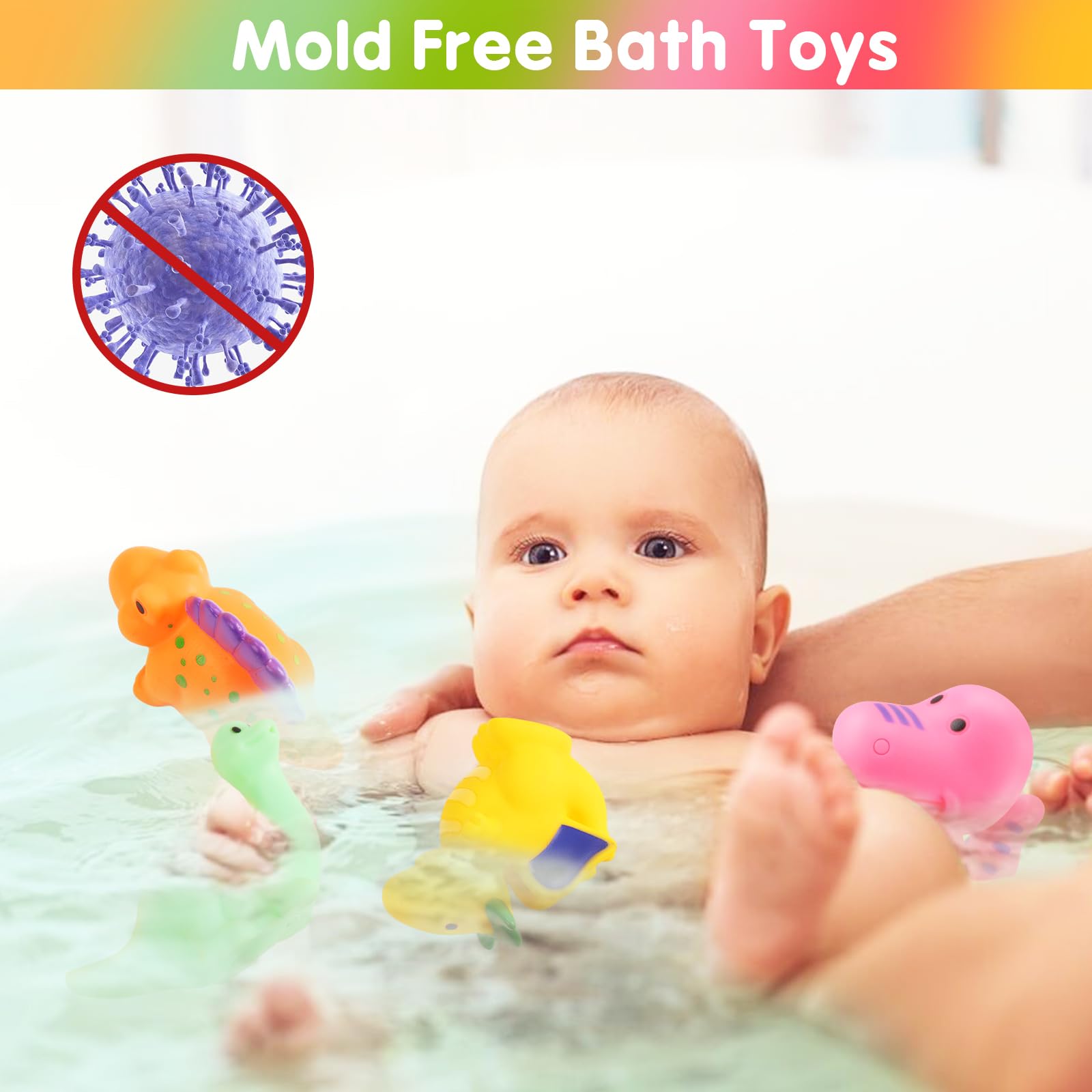 Whale Bath Toy with 4 Modes Dinosaur Bath Toys-Grey - Gigilli