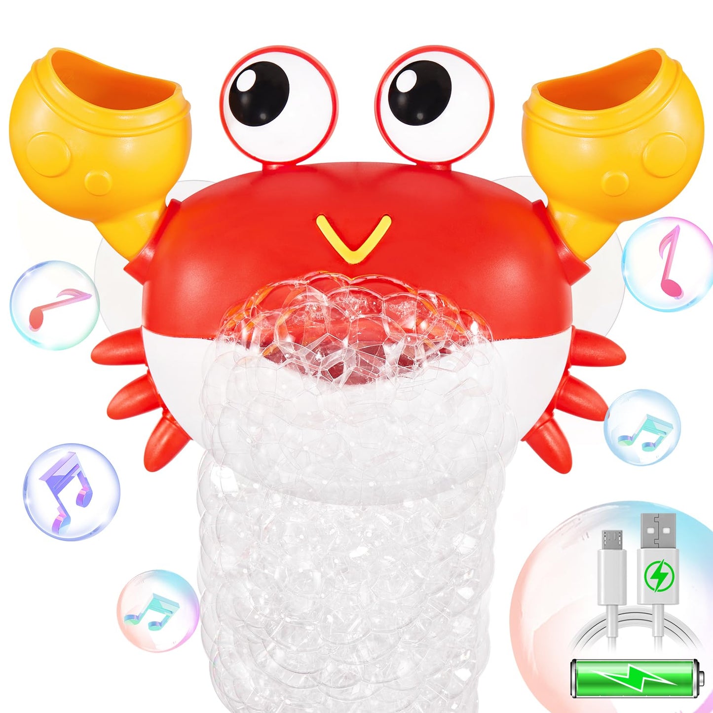 Machine à bulles de bain de crabe améliorée, rechargeable