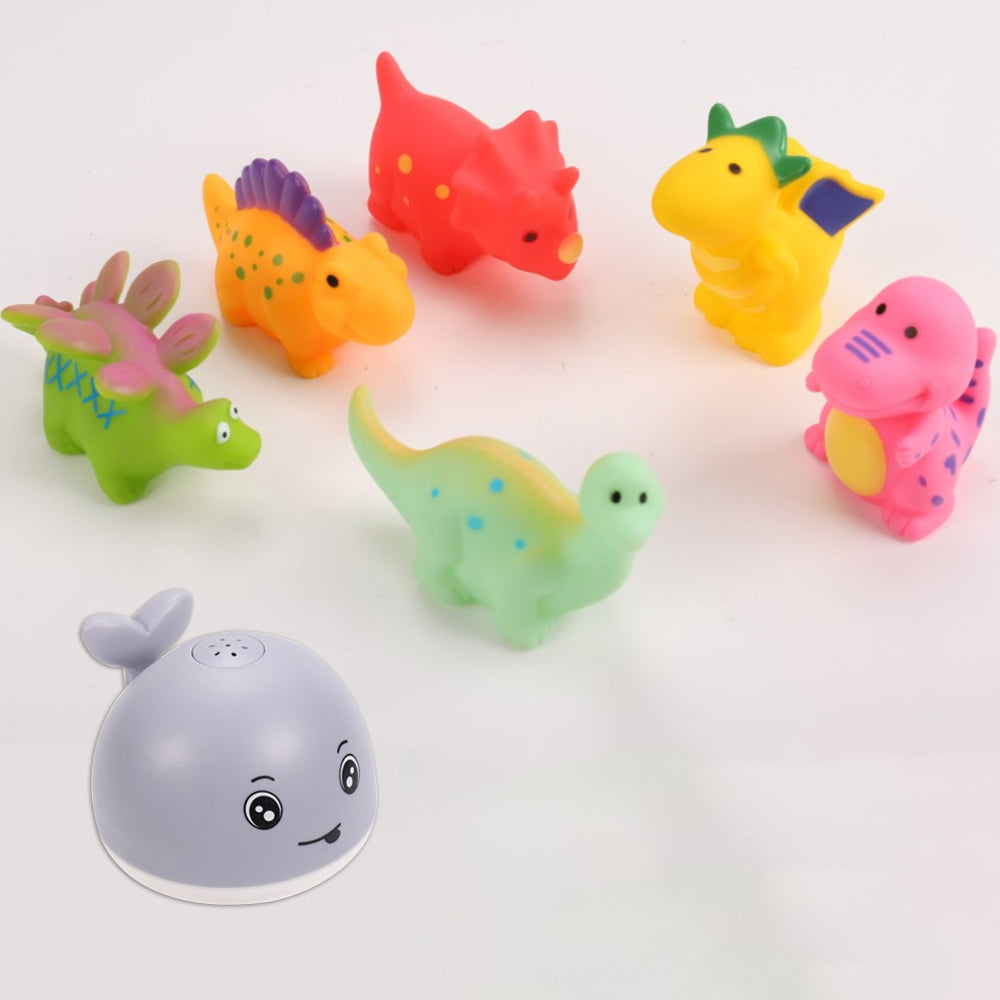 Whale Bath Toy Rechargeable with Dinosaur Bath Toys-Grey